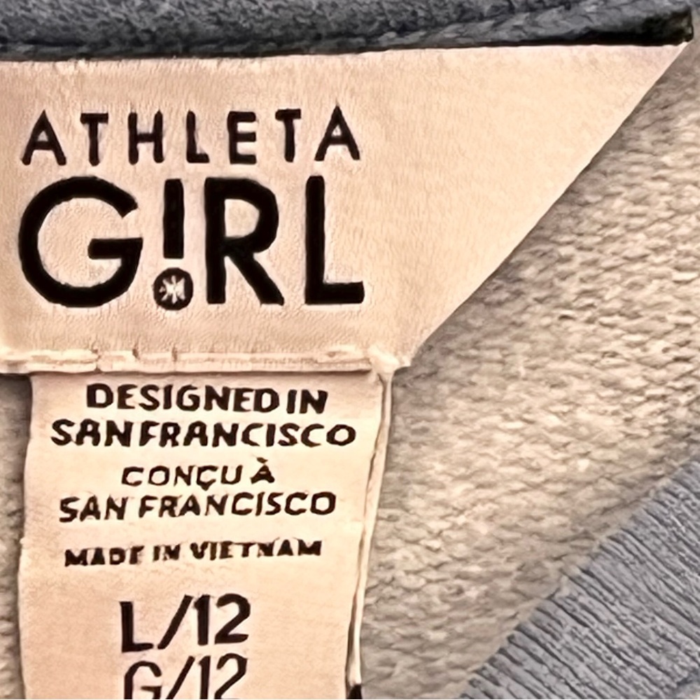 Athleta Girl Blue Green Abstract Camo Modal Sweatshirt Girls 12 Soft Athleisure - Picture 2 of 5